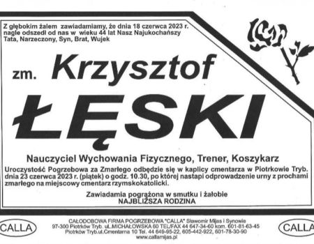 Zmarł Krzysztof Łęski