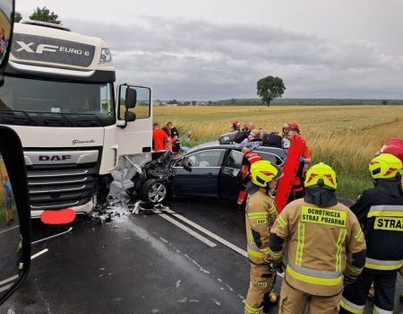 Wypadek na drodze Piotrków - Sulejów