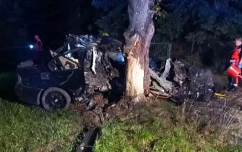 Koszmarny wypadek w regionie. Kierowca BMW jechał od Piotrkowa w kierunku Przedborza. Samochód uderzył w drzewo. 28-latek zginął na miejscu. Droga była zablokowana przez wiele godzin