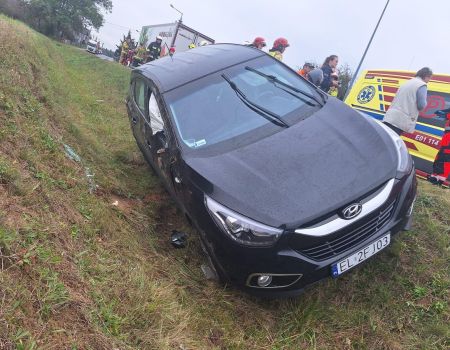 Wypadek w Łęcznie. Utrudnienia po zderzeniu Hyundaia i ciężarówki