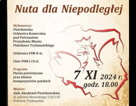 Nuta dla Niepodległej. Koncert w Akademii Piotrkowskiej