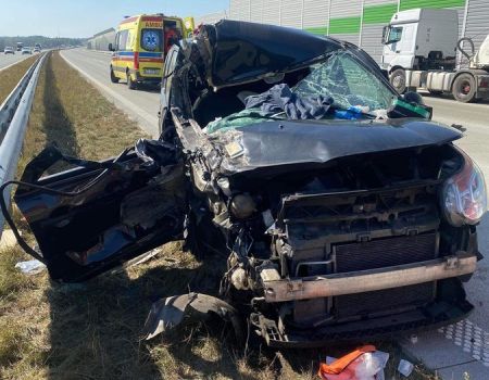 Zderzenie czterech pojazdów na autostradzie (aktualizacja)