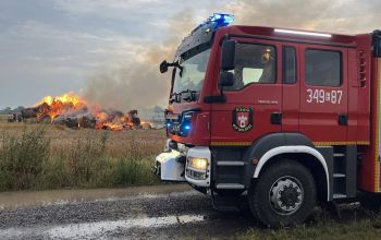 Pożar bel słomy w gminie Wolbórz