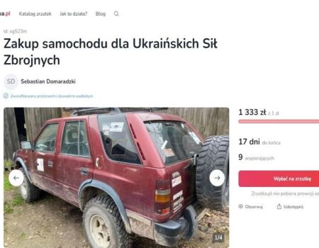 Zbiórka na terenówkę dla ukraińskiego wojska