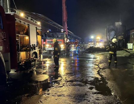 Pożar chlewni w gminie Wolbórz. Olbrzymie straty. Zginęło około 2000 prosiąt