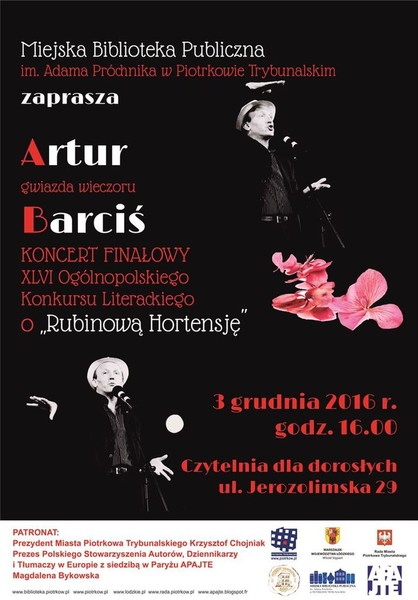 Artur Barci z recitalem w Piotrkowie 