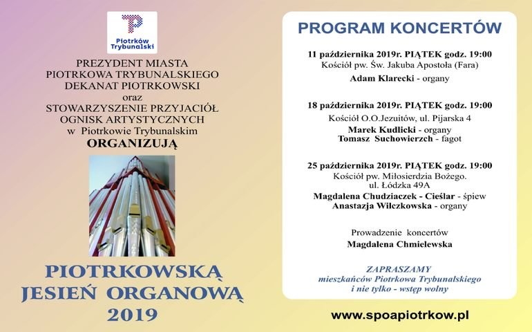 Rusza Piotrkowska Jesie Organowa 2019