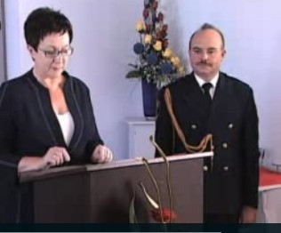 prezydent Anna Milczanowska i komendant SM Jan Suwart