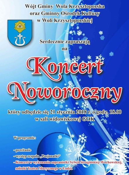 Wola Krzysztoporska: Zapraszaj na koncert noworoczny