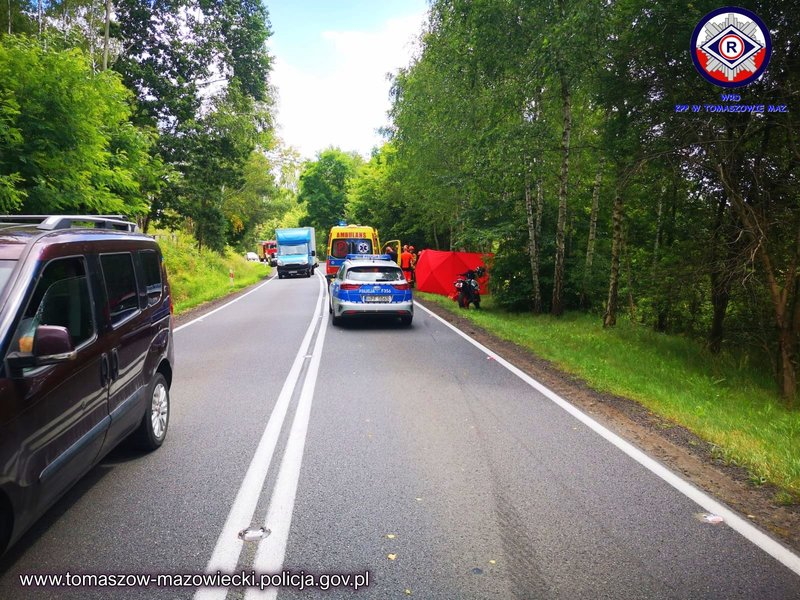 Wypadek na DK48, fot. KPP w Tomaszowie