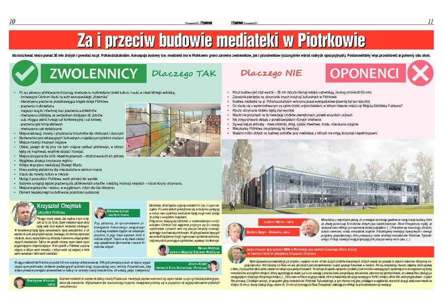 Za i przeciw budowie mediateki w Piotrkowie